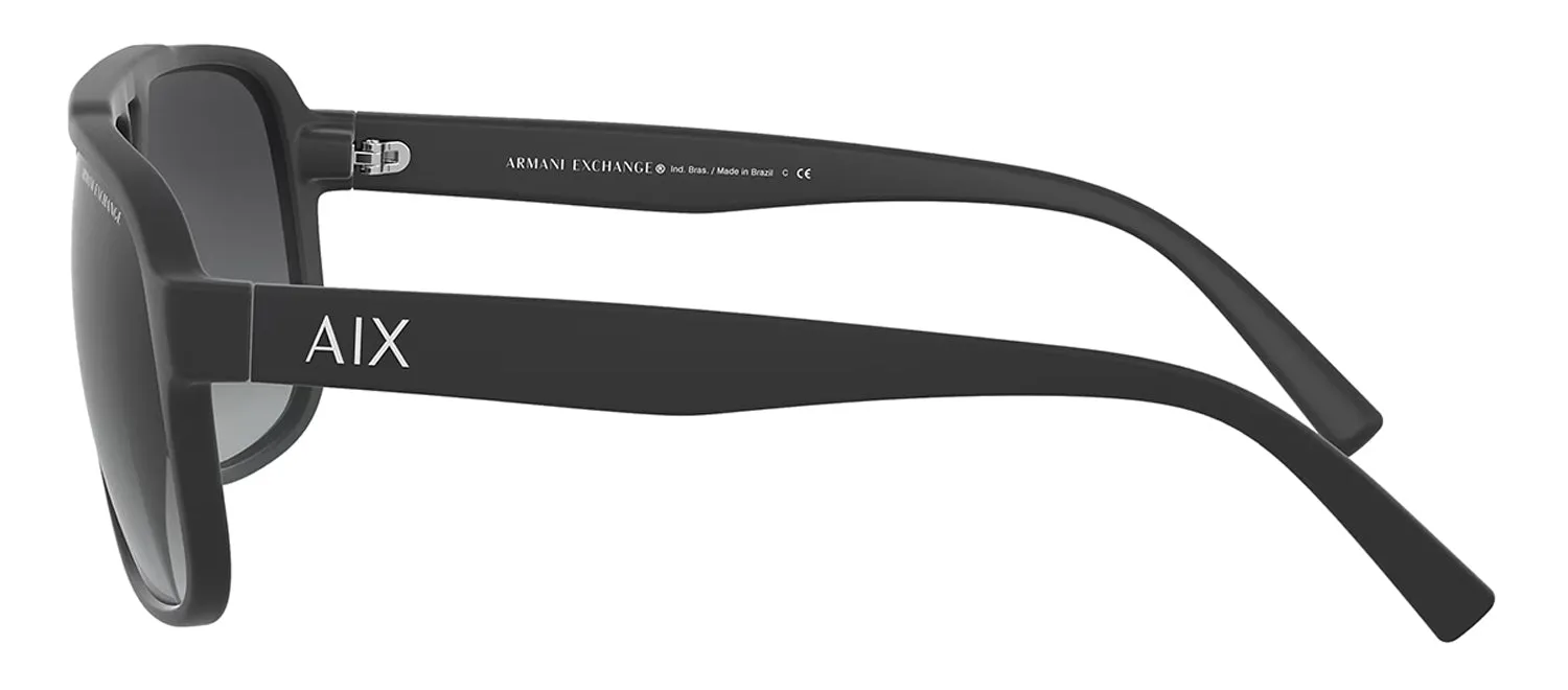Armani Exchange AX 4104S 80788G Rectangle Plastic Black Sunglasses with Grey Gradient Lens sold by Gaffos product image thumbnail 3
