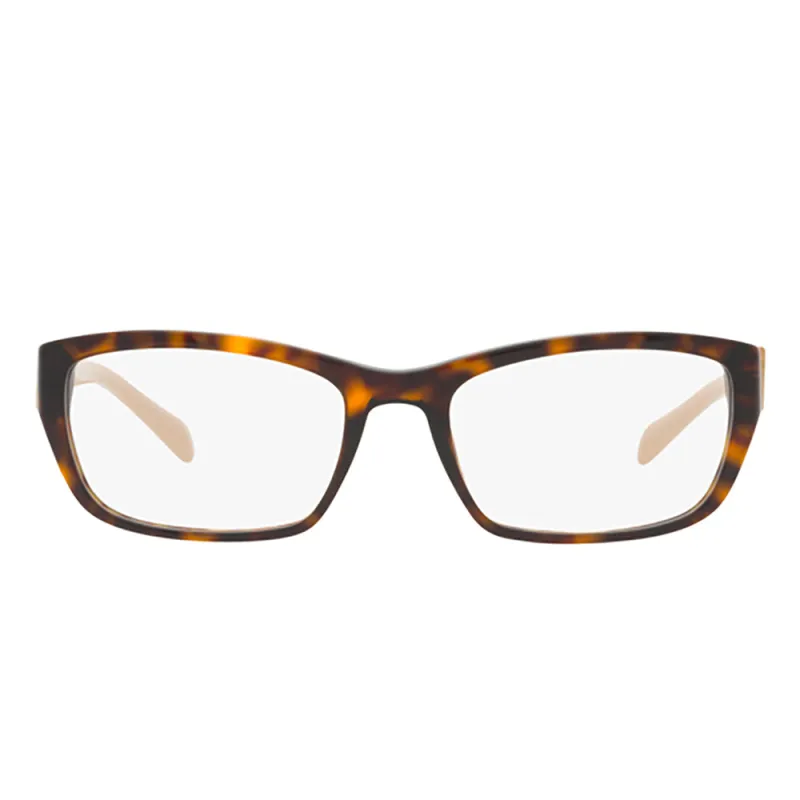 Prada PR 18OV 14G1O1 Rectangle Plastic Tortoise Eyeglasses with Logo Stamped Demo Lenses sold by Gaffos