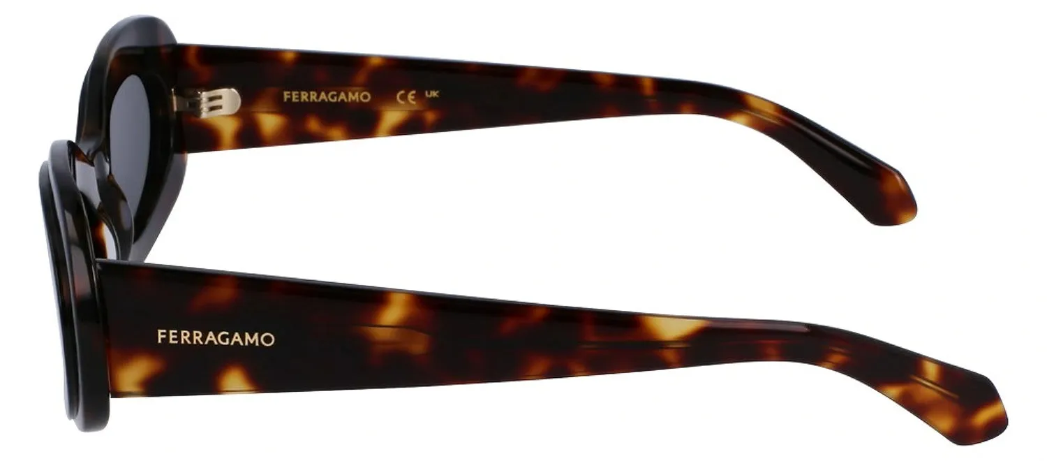 Salvatore Ferragamo SF 2003S 241 Oval Plastic Dark Tortoise Sunglasses with Dark Grey Lens sold by Gaffos product image thumbnail 3