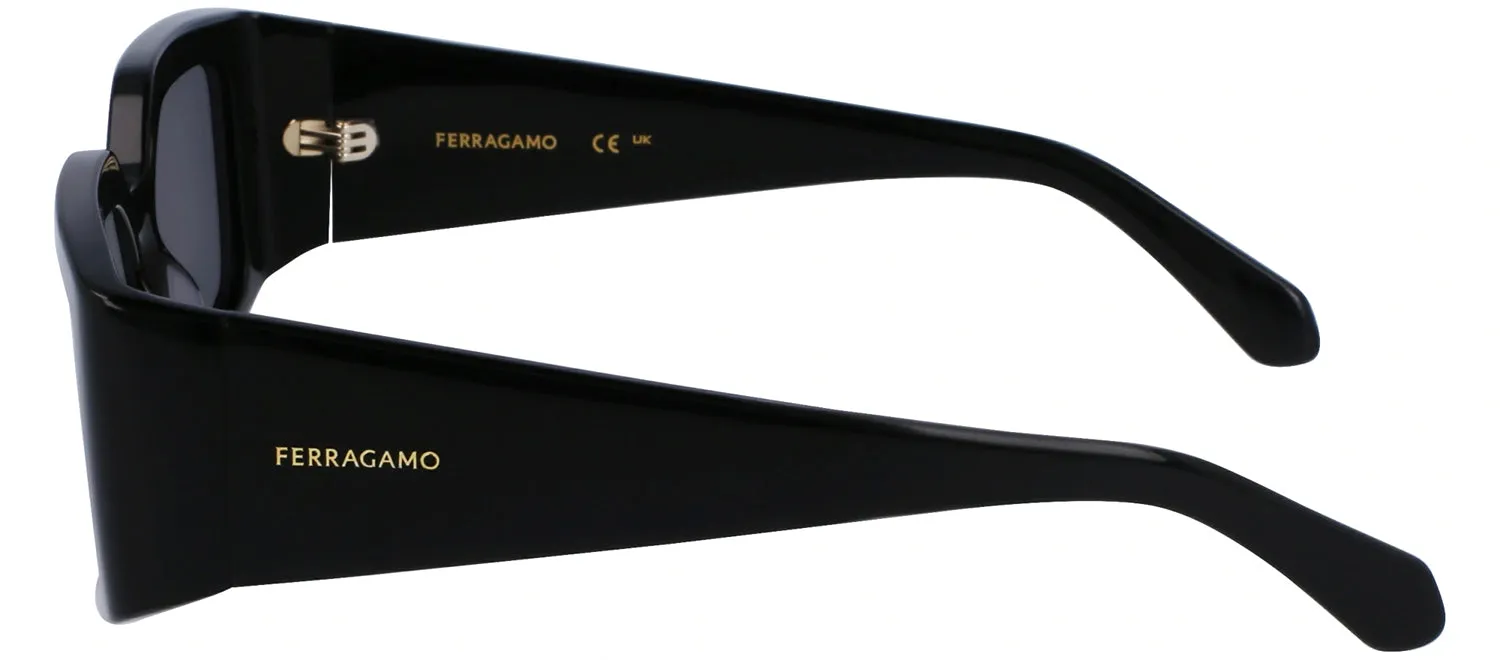 Salvatore Ferragamo SF 1101S 001 Irregular Plastic Black Sunglasses with Grey Lens sold by Gaffos product image thumbnail 3