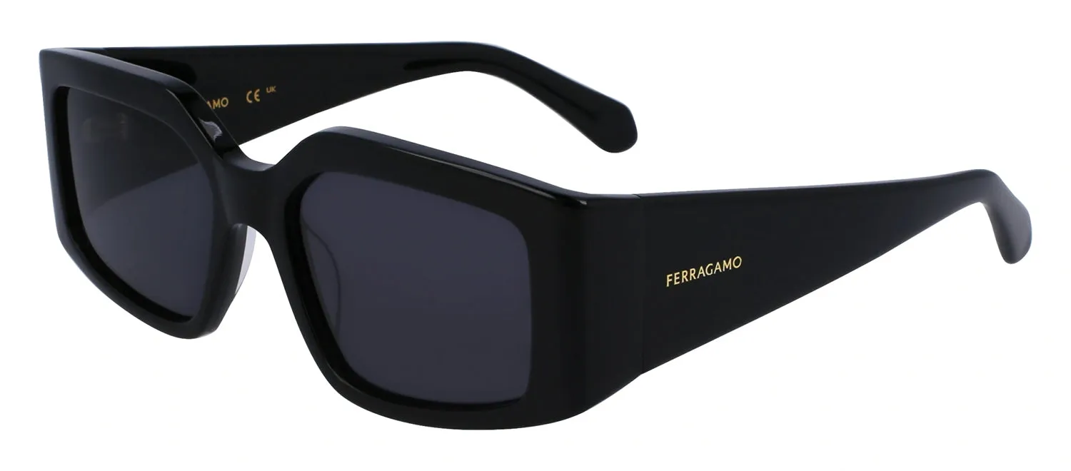 Salvatore Ferragamo SF 1101S 001 Irregular Plastic Black Sunglasses with Grey Lens sold by Gaffos product image thumbnail 2