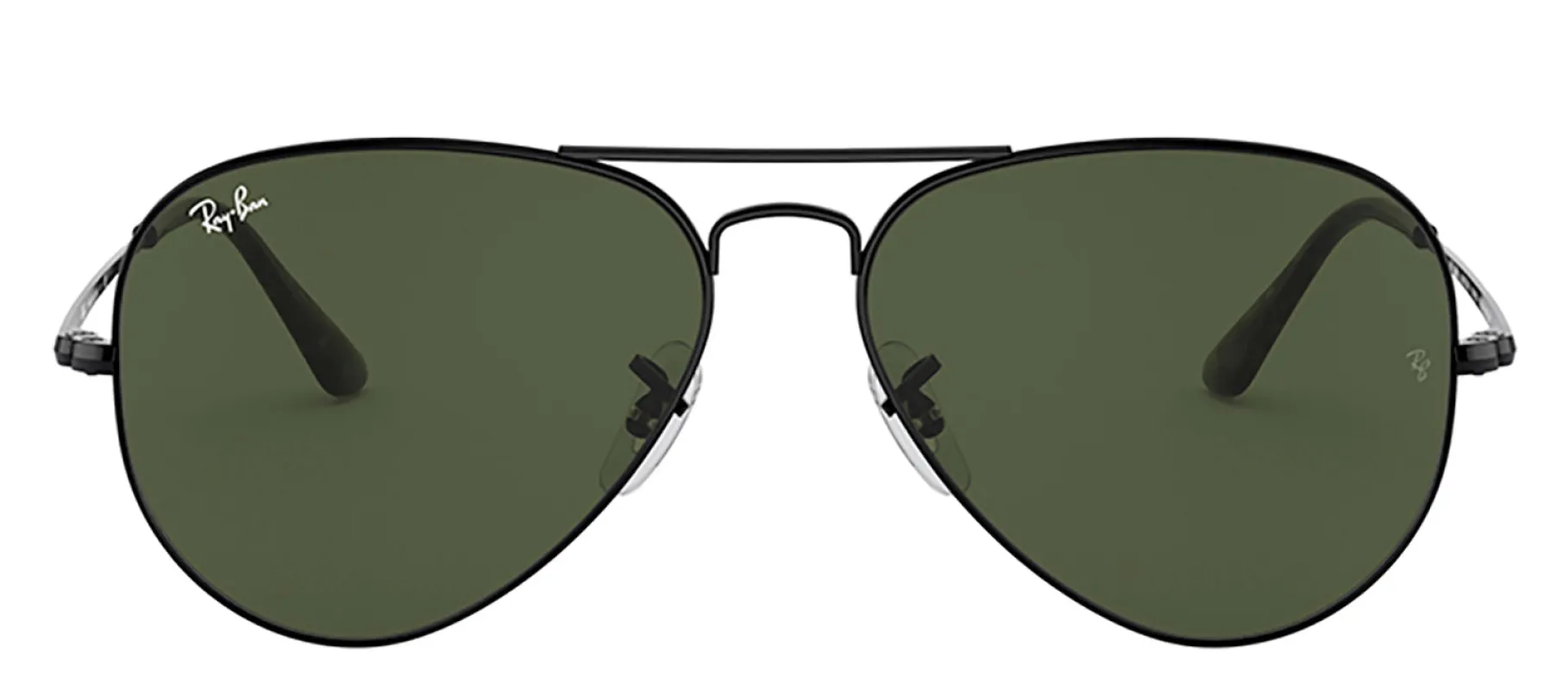 Ray-Ban RB 3689 914831 Pilot Metal Polished Black Sunglasses with Green Lens sold by Gaffos