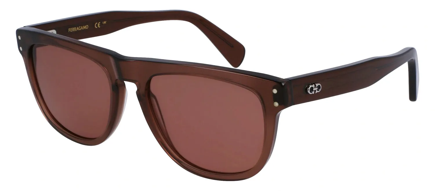 Salvatore Ferragamo SF 1111S 232 Browline Plastic Transparent Brown Sunglasses with Brown Lens sold by Gaffos product image thumbnail 2