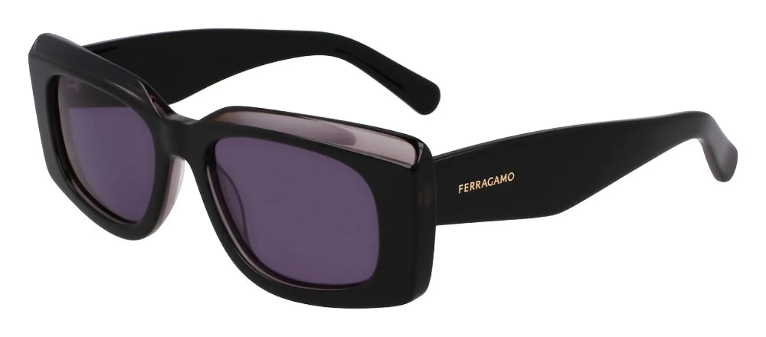 Salvatore Ferragamo SF 1079SN 022 Rectangular Plastic Dark Grey Sunglasses with Purple Lens sold by Gaffos product image thumbnail 2