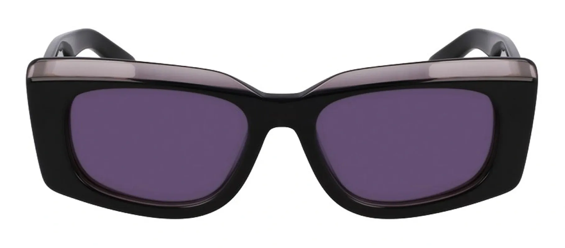 Salvatore Ferragamo SF 1079SN 022 Rectangular Plastic Dark Grey Sunglasses with Purple Lens made by Salvatore Ferragamo