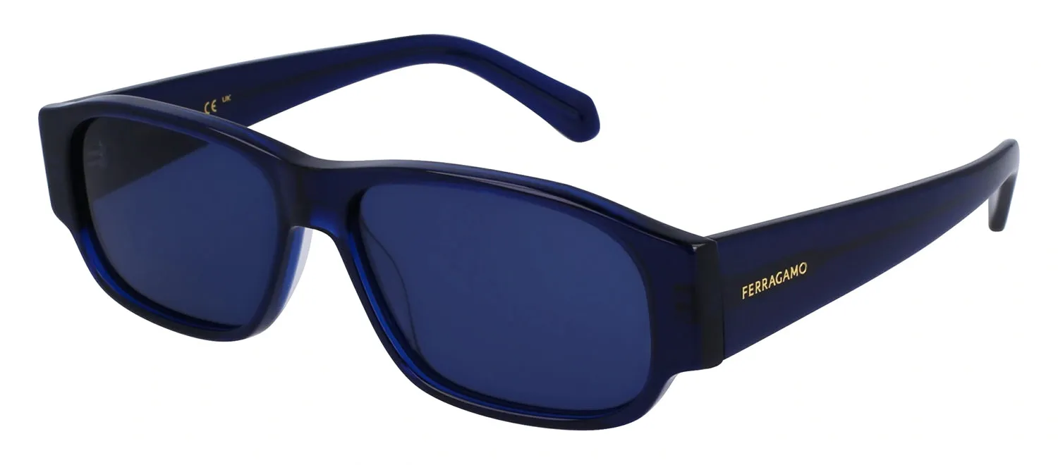 Salvatore Ferragamo SF 1109S 432 Rectangular Plastic Transparent Blue Sunglasses with Blue Lens sold by Gaffos product image thumbnail 2