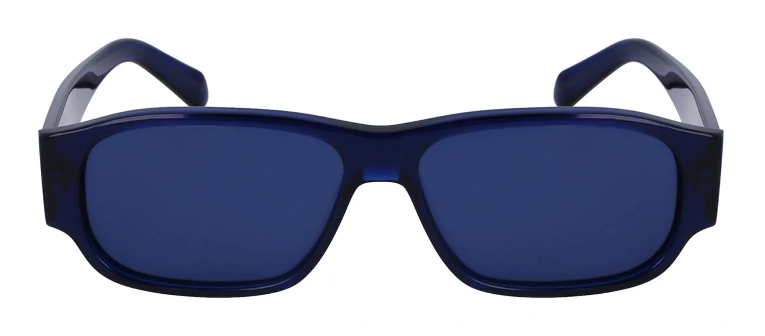 Salvatore Ferragamo SF 1109S 432 Rectangular Plastic Transparent Blue Sunglasses with Blue Lens sold by Gaffos