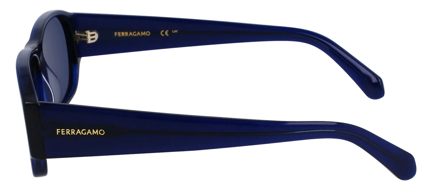 Salvatore Ferragamo SF 1109S 432 Rectangular Plastic Transparent Blue Sunglasses with Blue Lens sold by Gaffos product image thumbnail 3