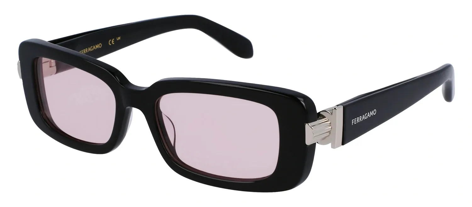 Salvatore Ferragamo SF 1105S 005 Rectangular Plastic Black Sunglasses with Pink Lens sold by Gaffos product image thumbnail 2