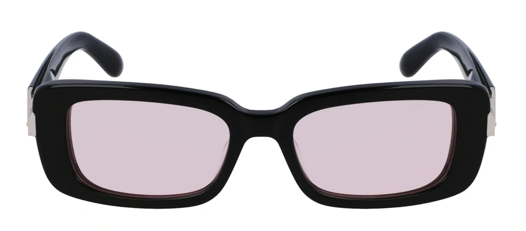 Salvatore Ferragamo SF 1105S 005 Rectangular Plastic Black Sunglasses with Pink Lens made by Gaffos