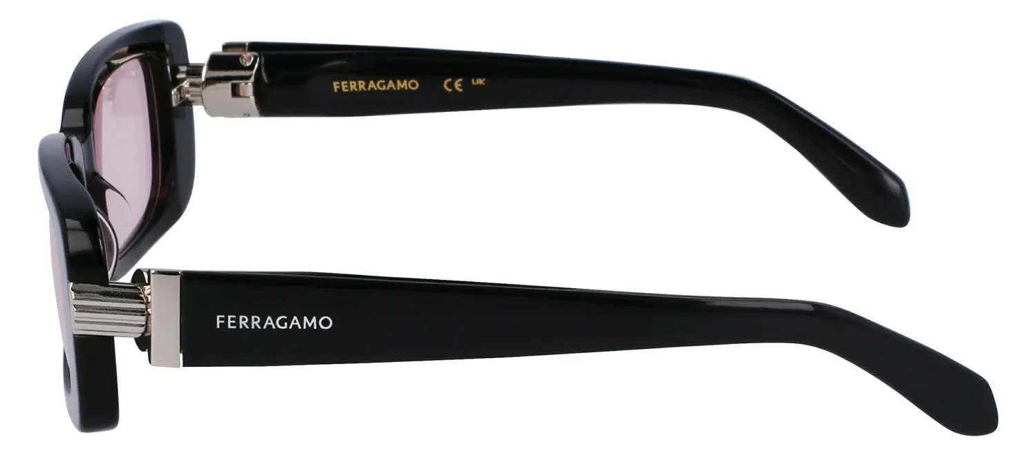 Salvatore Ferragamo SF 1105S 005 Rectangular Plastic Black Sunglasses with Pink Lens sold by Gaffos product image thumbnail 3