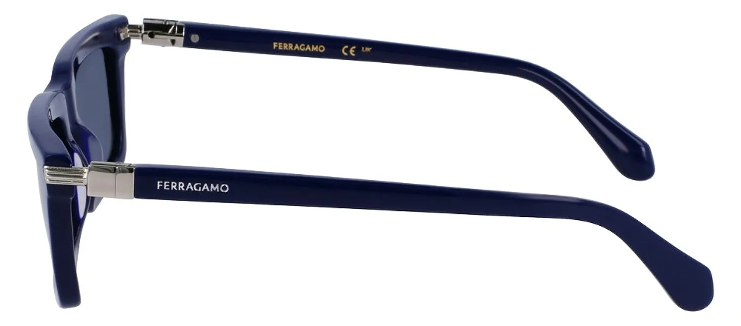 Salvatore Ferragamo SF 2015S 414 Square Plastic Blue Navy Sunglasses with Blue Lens sold by Gaffos product image thumbnail 3