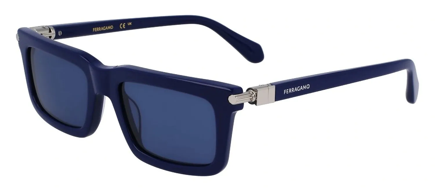 Salvatore Ferragamo SF 2015S 414 Square Plastic Blue Navy Sunglasses with Blue Lens sold by Gaffos product image thumbnail 2