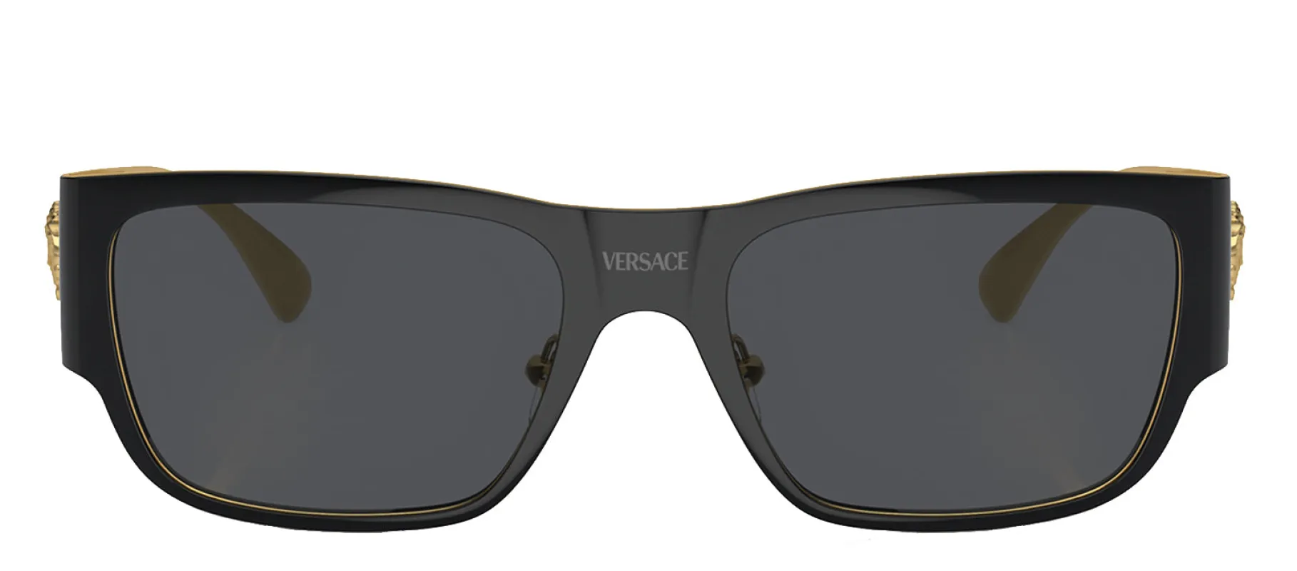Versace VE 2262 143387 Square Metal Black Sunglasses with Dark Gray Lens sold by Gaffos