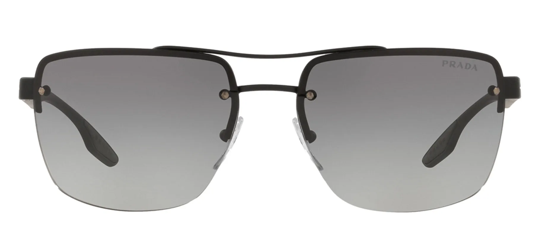 Prada Linea Rossa PS 60US DG03M1 Square Plastic Black Sunglasses with Grey Gradient Lens made by Prada Linea Rossa