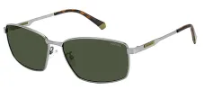 Polaroid PLD 2137/G/S/X R81_UC Rectangle Metal Ruthenium Sunglasses with Green Polarized Lens sold by Gaffos