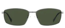 Polaroid PLD 2137/G/S/X R81_UC Rectangle Metal Ruthenium Sunglasses with Green Polarized Lens sold by Gaffos