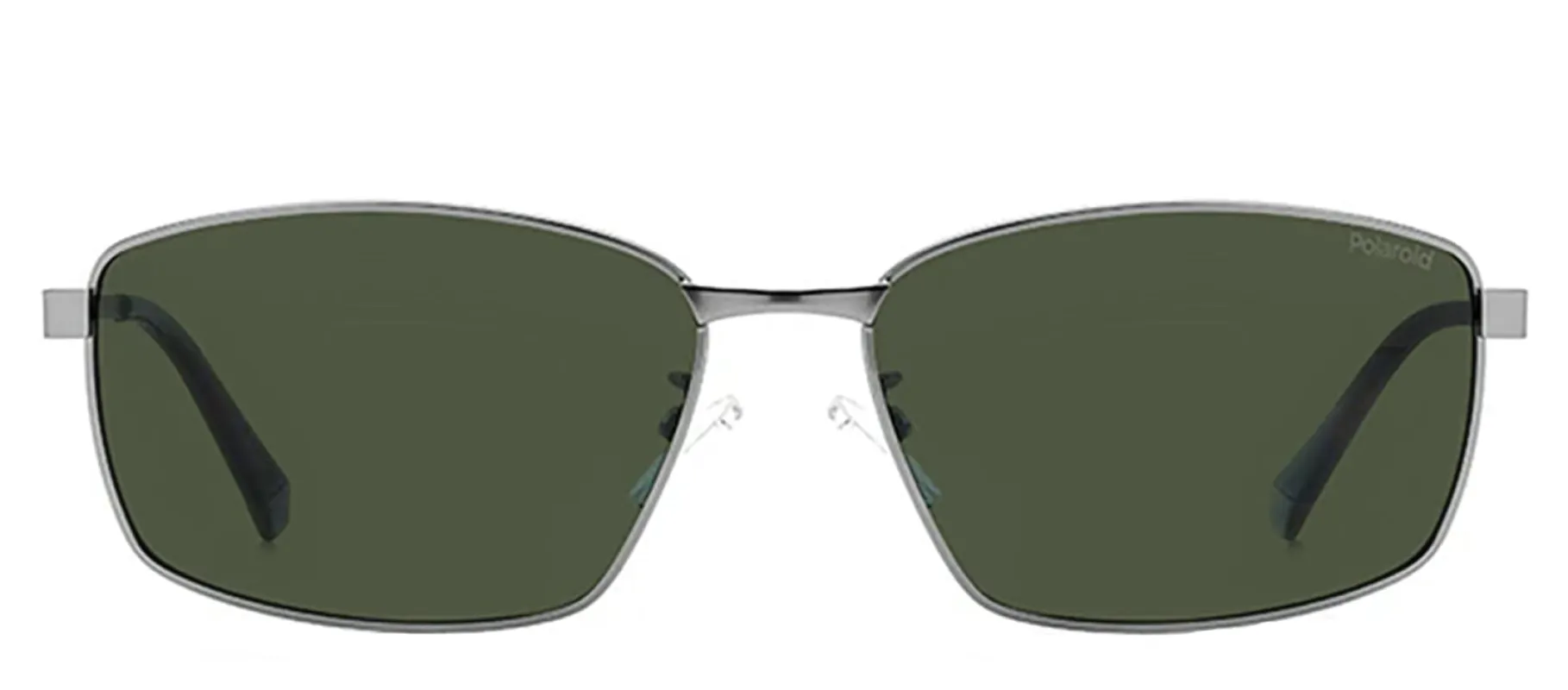 Polaroid PLD 2137/G/S/X R81_UC Rectangle Metal Ruthenium Sunglasses with Green Polarized Lens sold by Gaffos