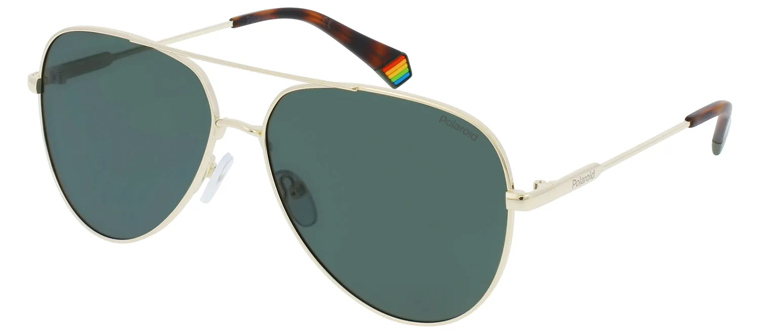 Polaroid PLD 6187/S J5G_UC Aviator Metal Gold Sunglasses with Green Polarized Lens sold by Gaffos product image thumbnail 2