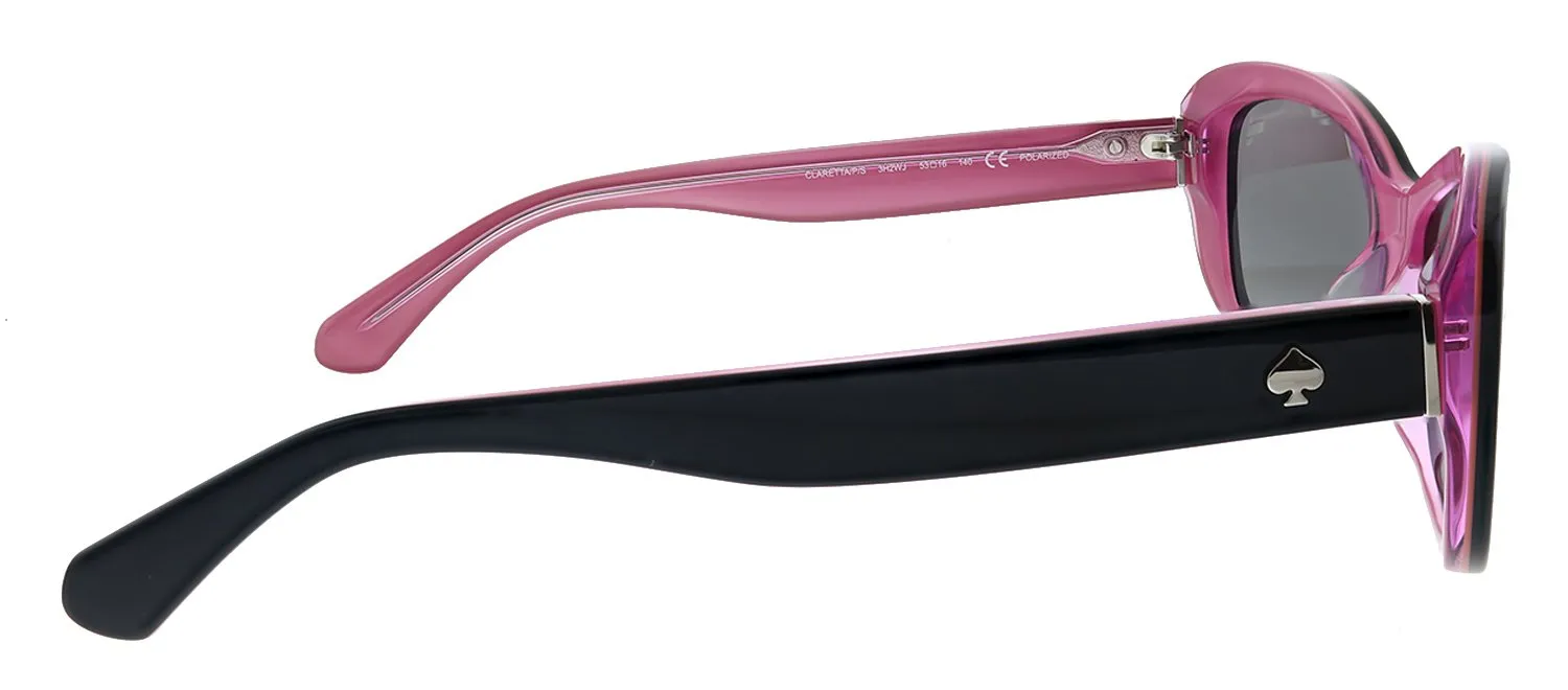Kate Spade KS Claretta/P/S 3H2 Rectangle Plastic Black Pink Sunglasses with Grey Polarized Lens sold by Gaffos product image thumbnail 3
