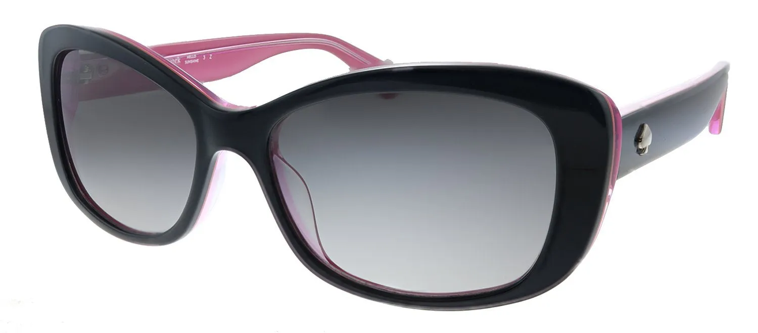 Kate Spade KS Claretta/P/S 3H2 Rectangle Plastic Black Pink Sunglasses with Grey Polarized Lens sold by Gaffos product image thumbnail 2