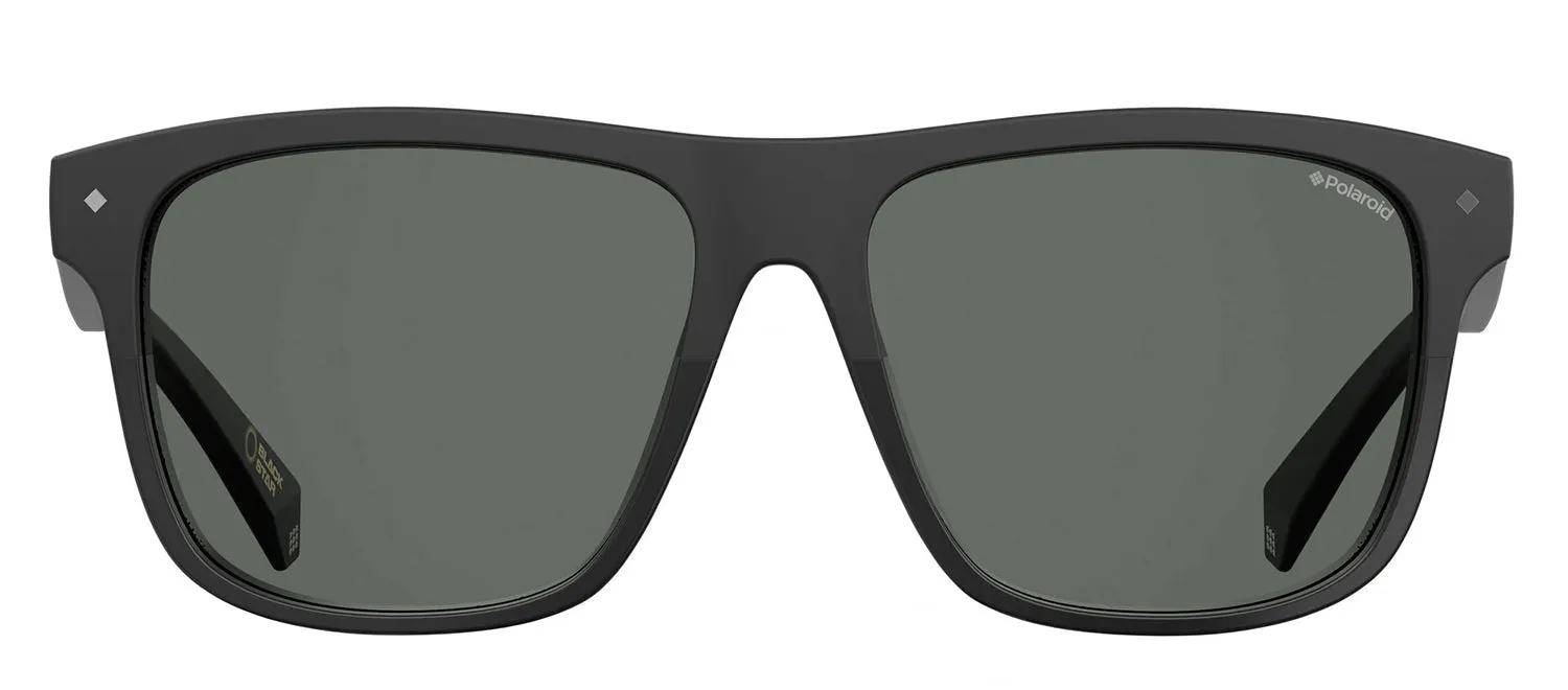 Polaroid PLD 6041/S 807_M9 Rectangle Plastic Black Sunglasses with Grey Polarized Lens sold by Gaffos