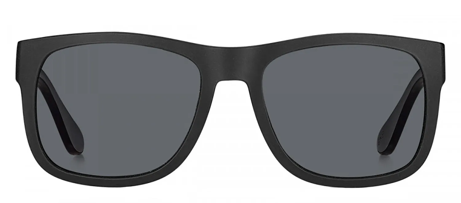 Tommy Hilfiger TH 1556/S 08A_IR Rectangle Plastic Black Sunglasses with Grey Lens sold by Gaffos