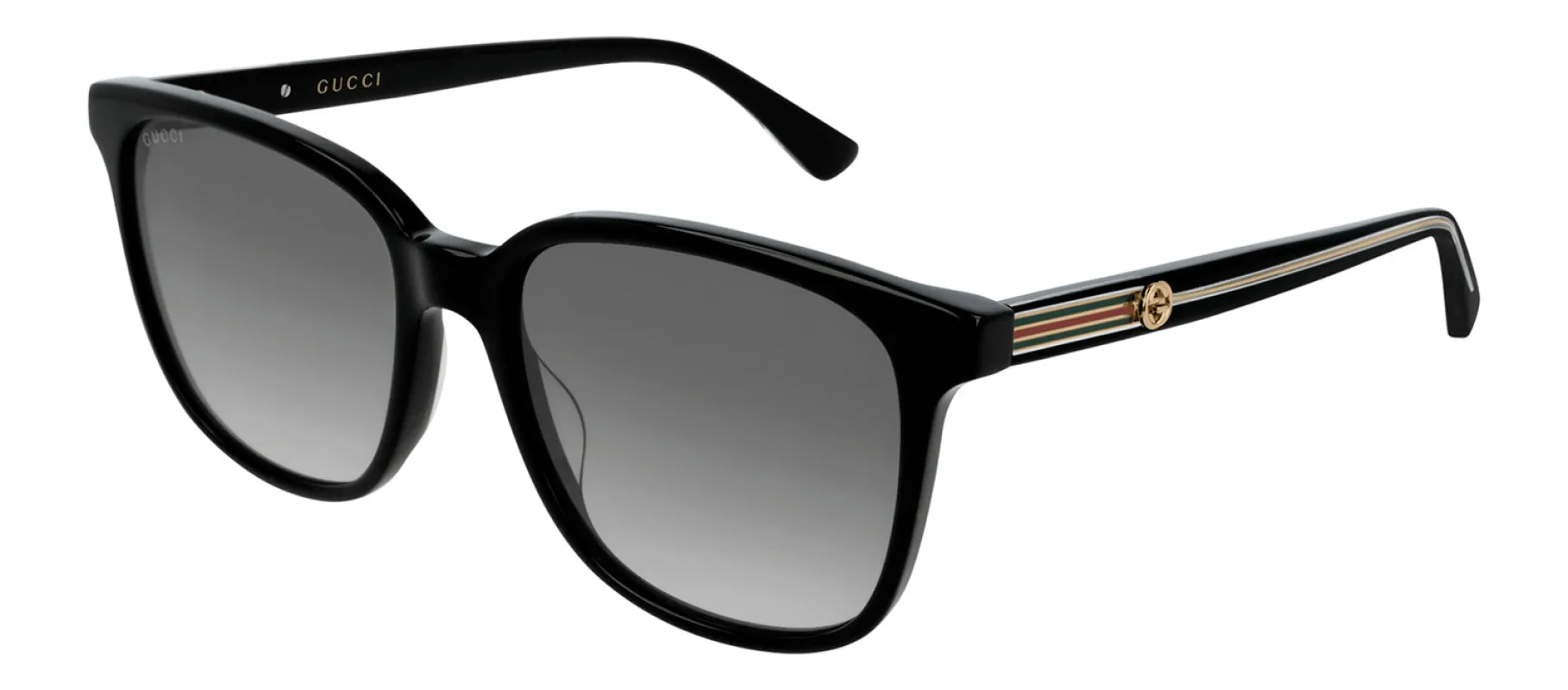 Gucci GG 0376SN 001 Square Plastic Black Sunglasses with Grey Gradient Lens sold by Gaffos