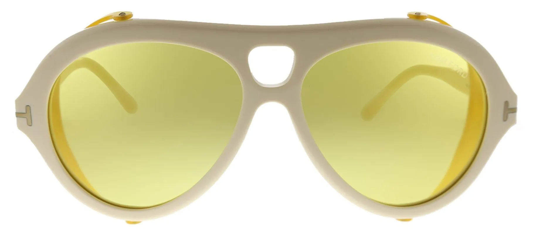 Tom Ford Neughman TF 882 25E Aviator Plastic Ivory Sunglasses with Yellow Lens sold by Gaffos