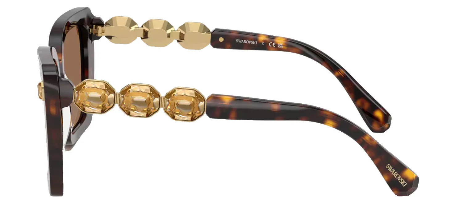 Swarovski SK 6032 100273 Square Plastic Havana Sunglasses with Brown Lens sold by Gaffos product image thumbnail 3