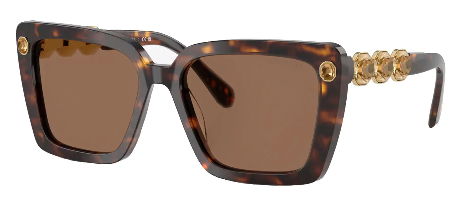 Swarovski SK 6032 100273 Square Plastic Havana Sunglasses with Brown Lens sold by Gaffos product image thumbnail 2