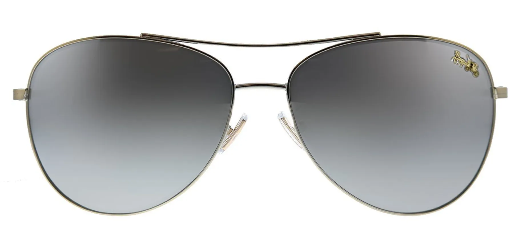 Coach L1013 HC 7079 9322Z3 Aviator Metal Gold Sunglasses with Silver Mirrored Polarized Lens sold by Gaffos
