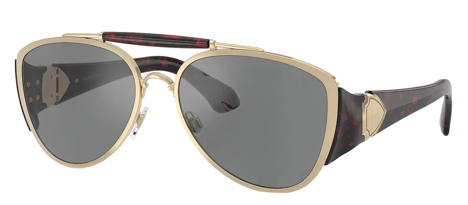 Burberry BE 3161 1109AI Pilot Metal Gold Sunglasses with Grey Mirror Lens sold by Gaffos product image thumbnail 2