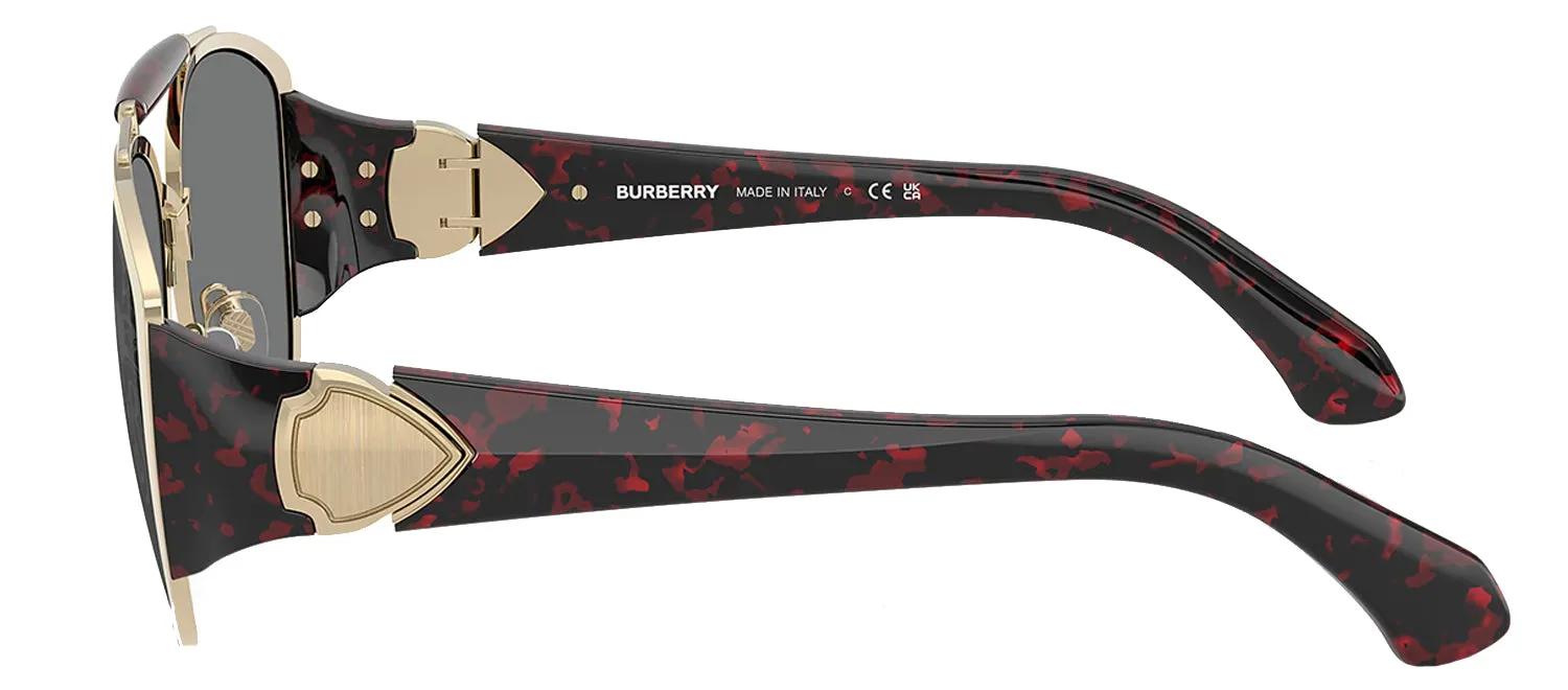 Burberry BE 3161 1109AI Pilot Metal Gold Sunglasses with Grey Mirror Lens sold by Gaffos product image thumbnail 3