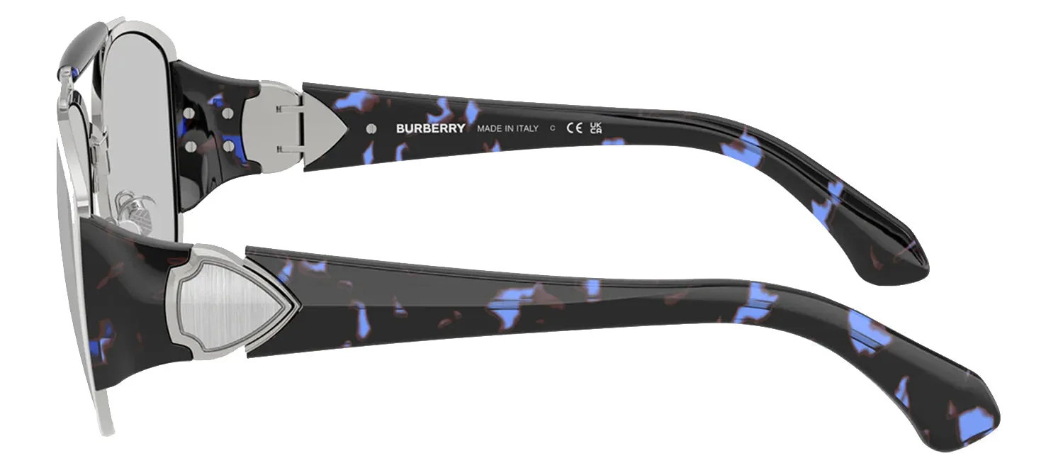 Burberry BE 3161 100569 Pilot Metal Silver Sunglasses with Silver Mirror Lens sold by Gaffos product image thumbnail 3