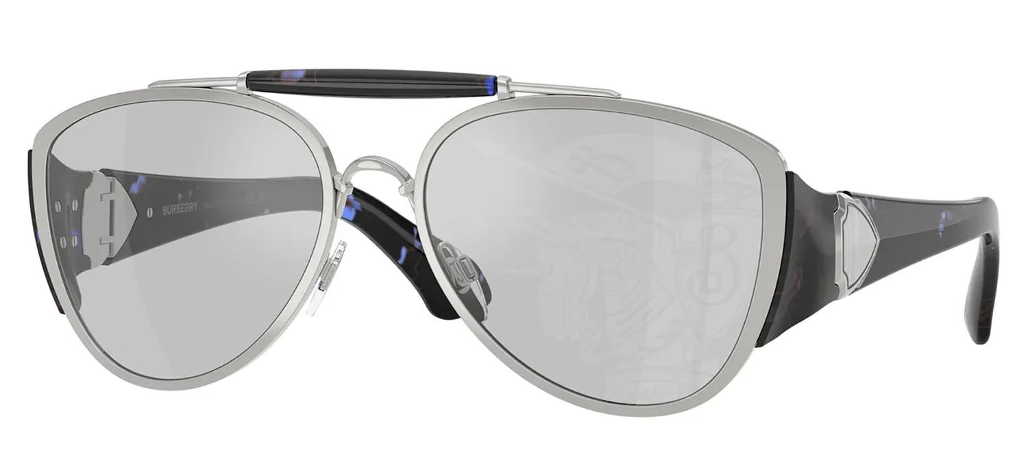 Burberry BE 3161 100569 Pilot Metal Silver Sunglasses with Silver Mirror Lens sold by Gaffos product image thumbnail 2