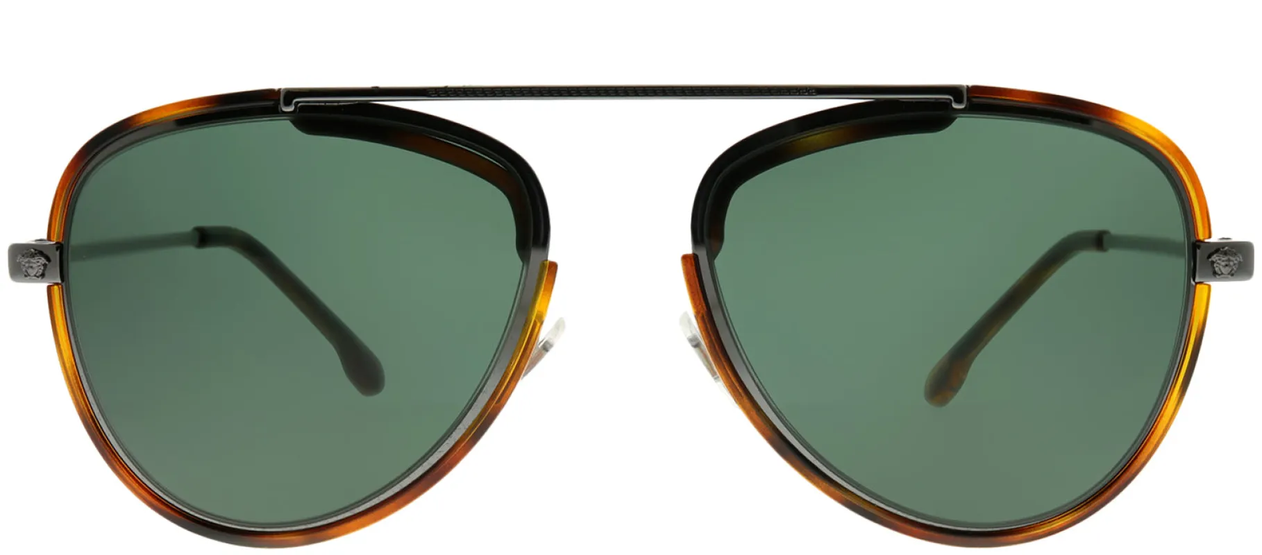 Versace VE 2193 100171 Aviator Metal Ruthenium/ Gunmetal Sunglasses with Green Lens sold by Gaffos
