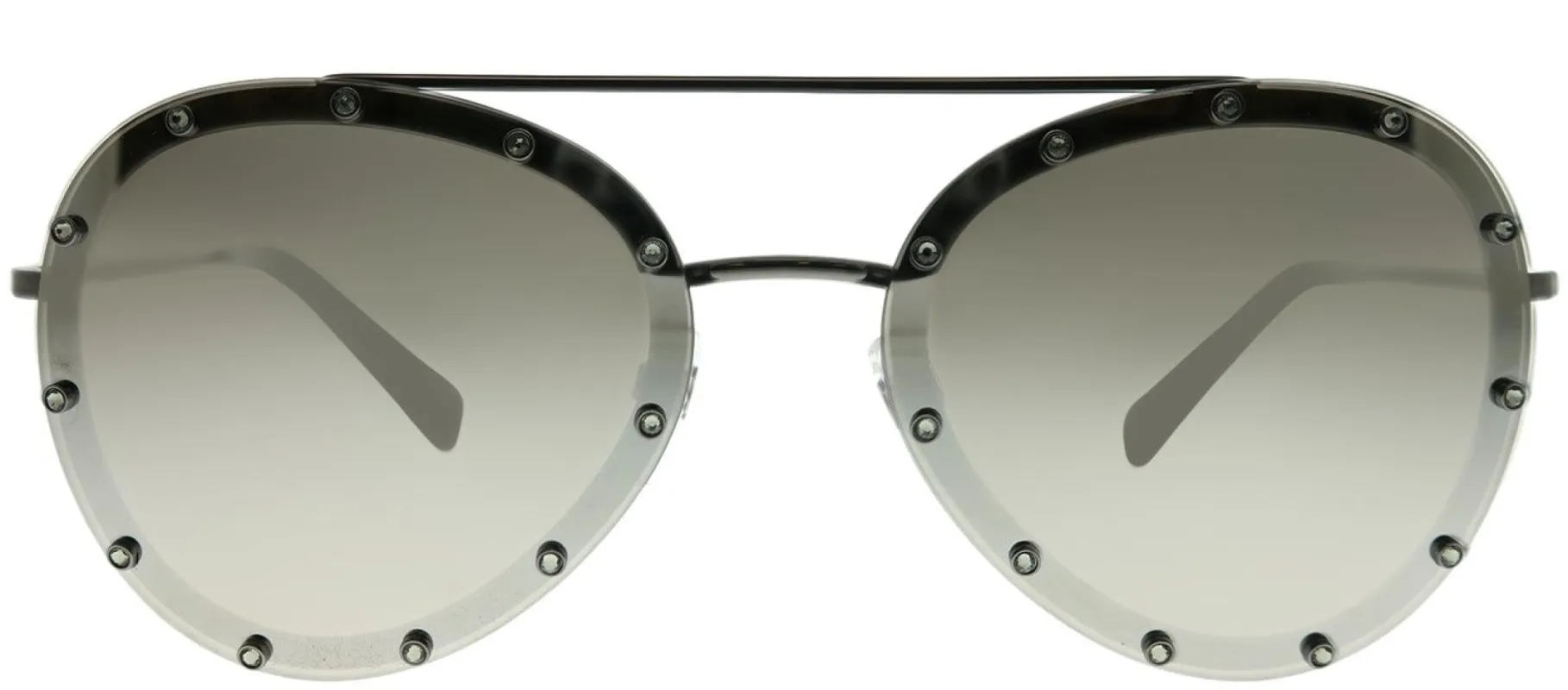 Valentino VA 2013 30056G Aviator Metal Ruthenium/ Gunmetal Sunglasses with Silver Mirror Lens sold by Gaffos