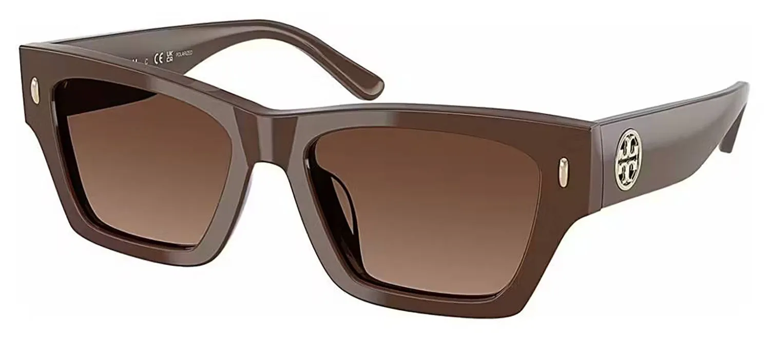 Tory Burch TY 7169U 1973T5 Rectangle Plastic Brown Sunglasses with Brown Polarized Lens sold by Gaffos