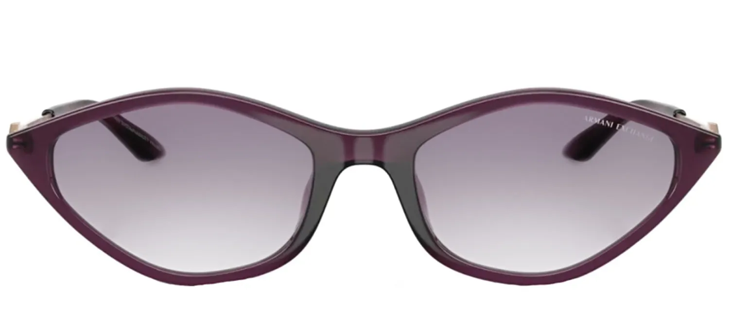Armani Exchange AX 4152SU 836979 Irregular Plastic Purple Sunglasses with Blue Gradient Lens sold by Gaffos