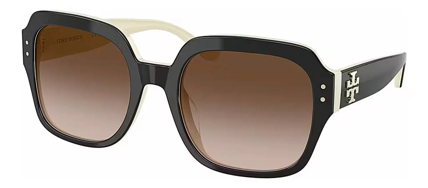 Tory Burch TY 7143U 198813 Square Plastic Black Sunglasses with Brown Gradient Lens sold by Gaffos
