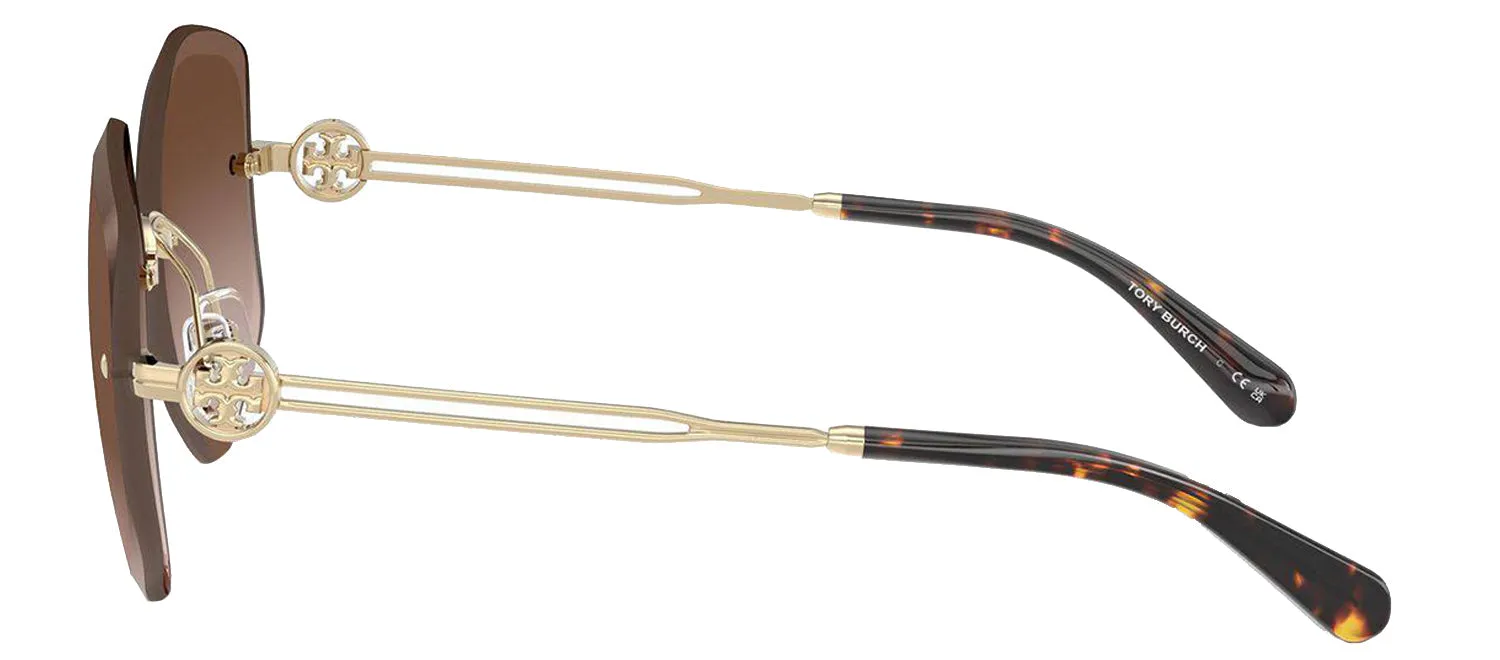 Tory Burch TY 6111 334913 Irregular Metal Gold Sunglasses with Brown Gradient Lens sold by Gaffos product image thumbnail 3