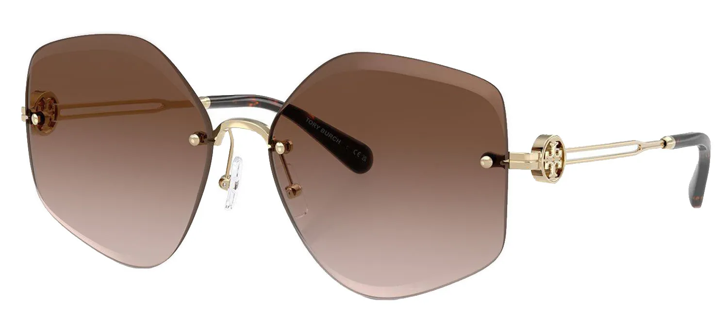 Tory Burch TY 6111 334913 Irregular Metal Gold Sunglasses with Brown Gradient Lens sold by Gaffos product image thumbnail 2