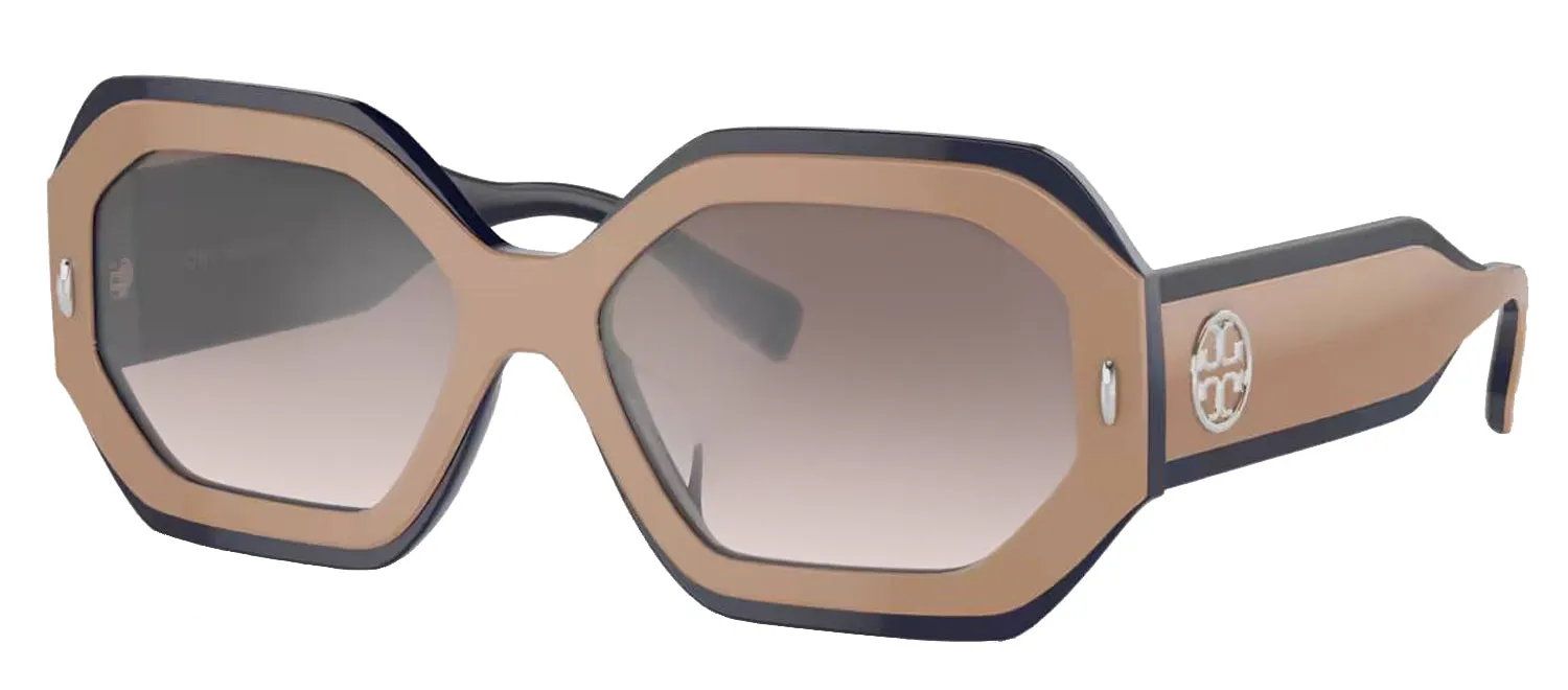 Tory Burch TY 7192U 19396I Irregular Plastic Beige Sunglasses with Grey Mirror Lens sold by Gaffos product image thumbnail 2