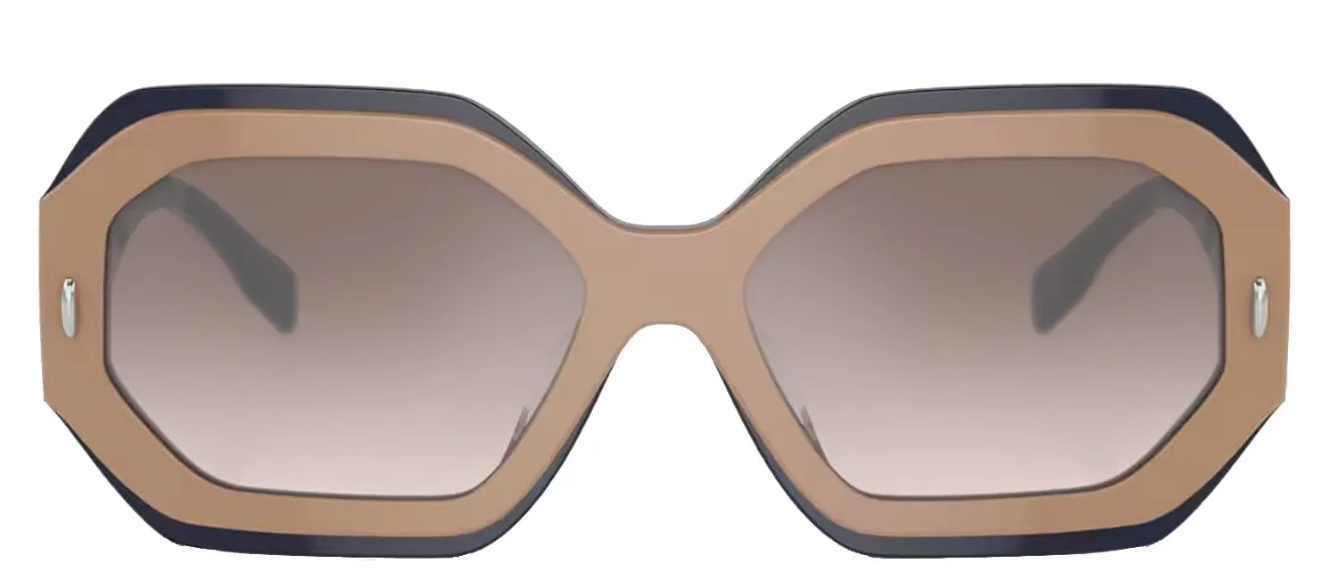 Tory Burch TY 7192U 19396I Irregular Plastic Beige Sunglasses with Grey Mirror Lens sold by Gaffos