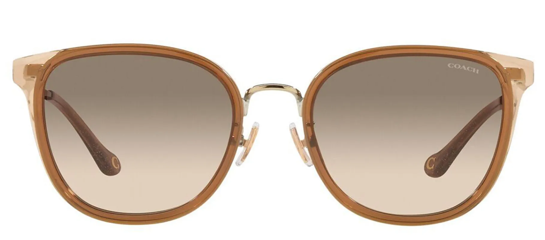 Coach HC 7135 565413 Square Metal Brown Sunglasses with Brown Gradient Lens sold by Gaffos