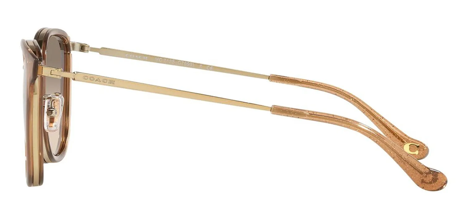 Coach HC 7135 565413 Square Metal Brown Sunglasses with Brown Gradient Lens sold by Gaffos product image thumbnail 3