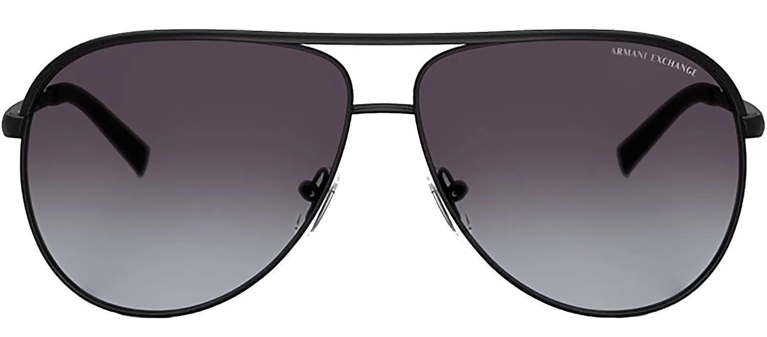Armani Exchange AX 2002 60008G Pilot Metal Black Sunglasses with Grey Gradient Lens sold by Gaffos