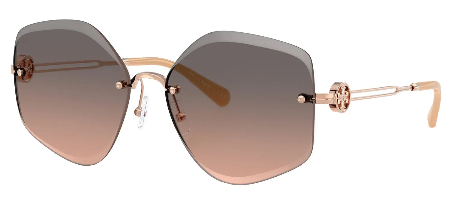 Tory Burch TY 6111 3358G9 Irregular Metal Gold Sunglasses with Grey Gradient Lens sold by Gaffos product image thumbnail 2