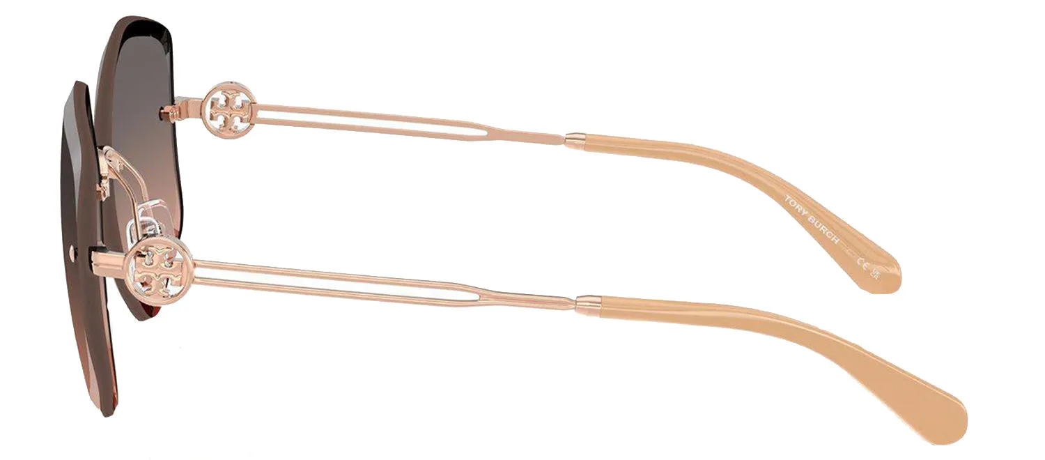 Tory Burch TY 6111 3358G9 Irregular Metal Gold Sunglasses with Grey Gradient Lens sold by Gaffos product image thumbnail 3